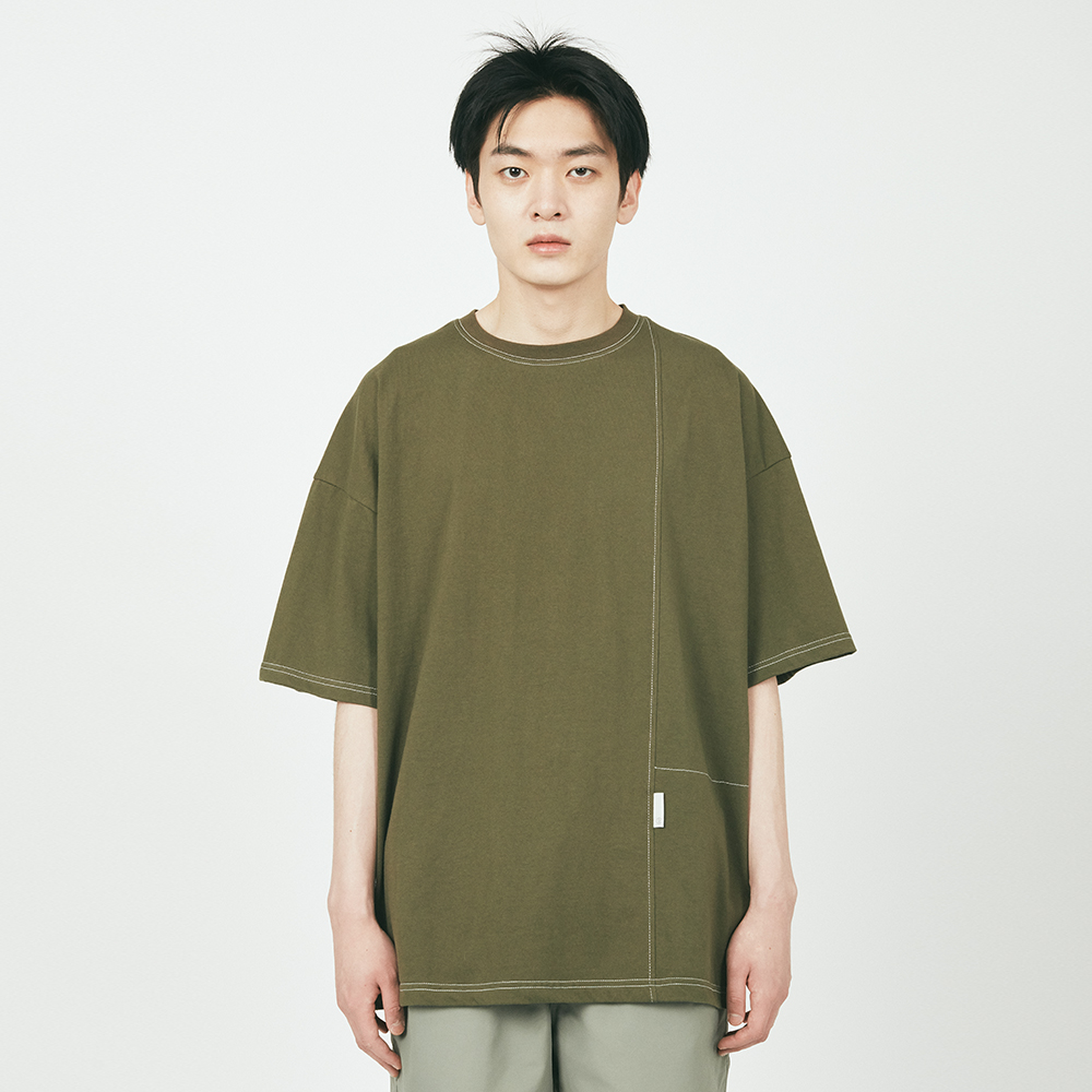 CTRS ST LABEL OVER S/S TEE KHA